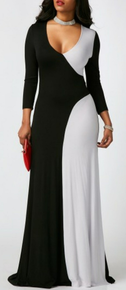 Beautiful black/white dress XL
